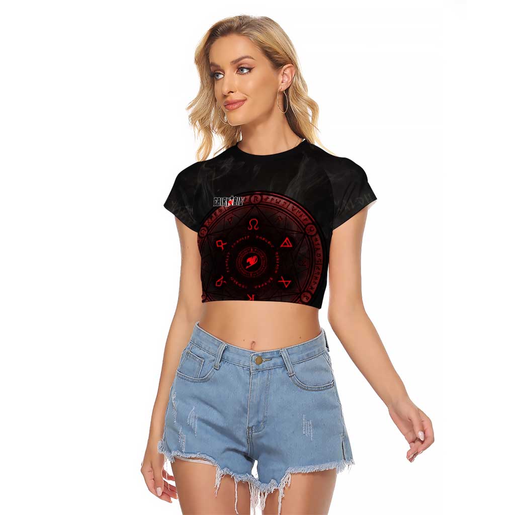 Zeref Dragneel Fairy Tail Raglan Cropped T Shirt Dark Magic Circle Design with E.N.D Demon Aesthetic