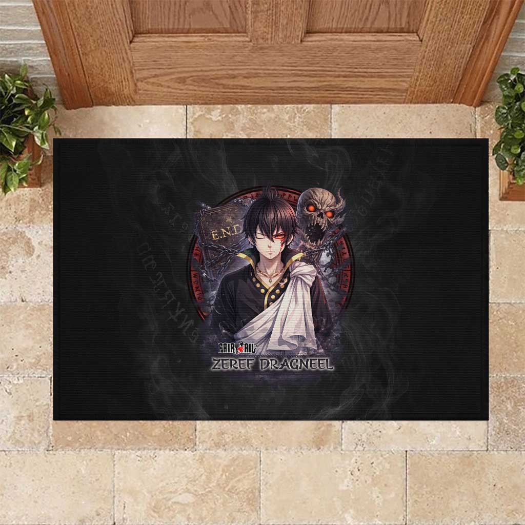 Zeref Dragneel Fairy Tail Rubber Doormat Dark Magic Circle Design with E.N.D Demon Aesthetic