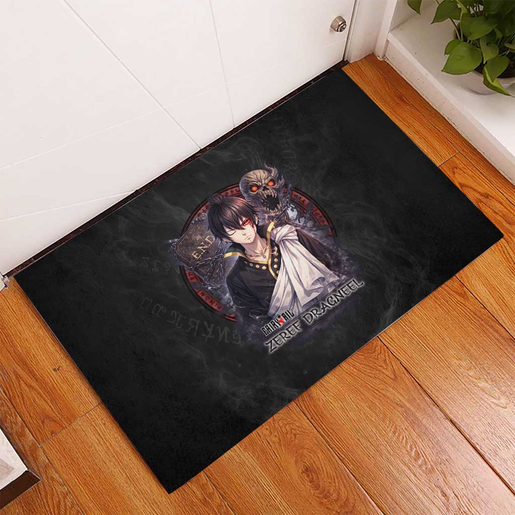 Zeref Dragneel Fairy Tail Rubber Doormat Dark Magic Circle Design with E.N.D Demon Aesthetic