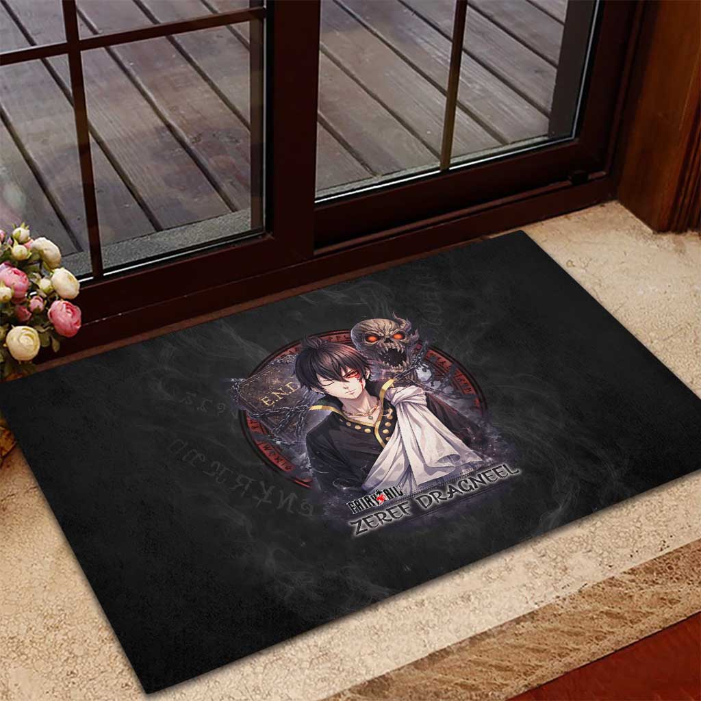 Zeref Dragneel Fairy Tail Rubber Doormat Dark Magic Circle Design with E.N.D Demon Aesthetic