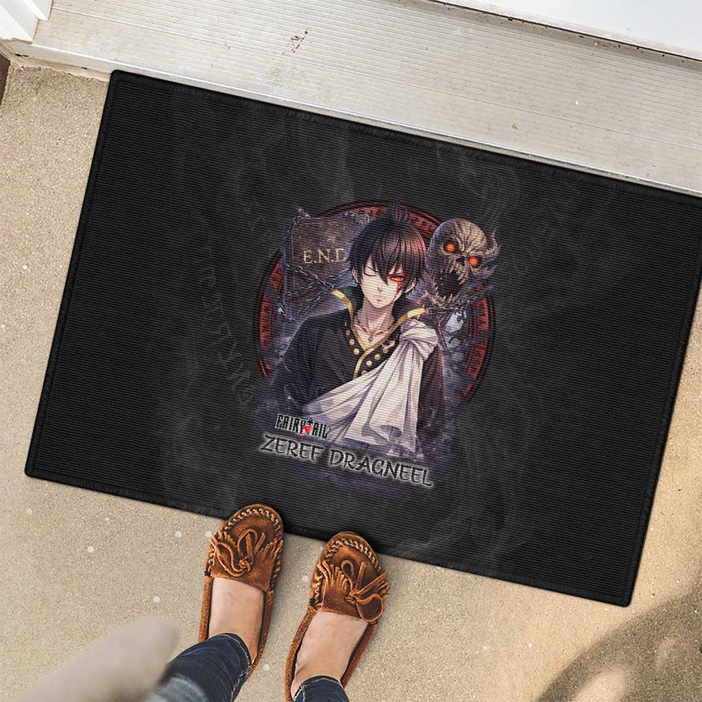 Zeref Dragneel Fairy Tail Rubber Doormat Dark Magic Circle Design with E.N.D Demon Aesthetic