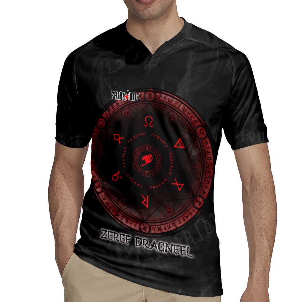 Zeref Dragneel Fairy Tail Rugby Jersey Dark Magic Circle Design with E.N.D Demon Aesthetic