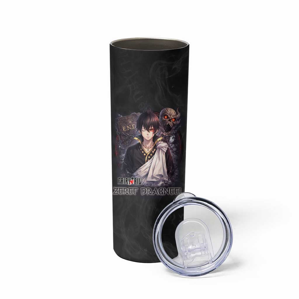 Zeref Dragneel Fairy Tail Skinny Tumbler Dark Magic Circle Design with E.N.D Demon Aesthetic