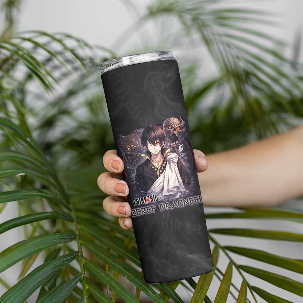 Zeref Dragneel Fairy Tail Skinny Tumbler Dark Magic Circle Design with E.N.D Demon Aesthetic