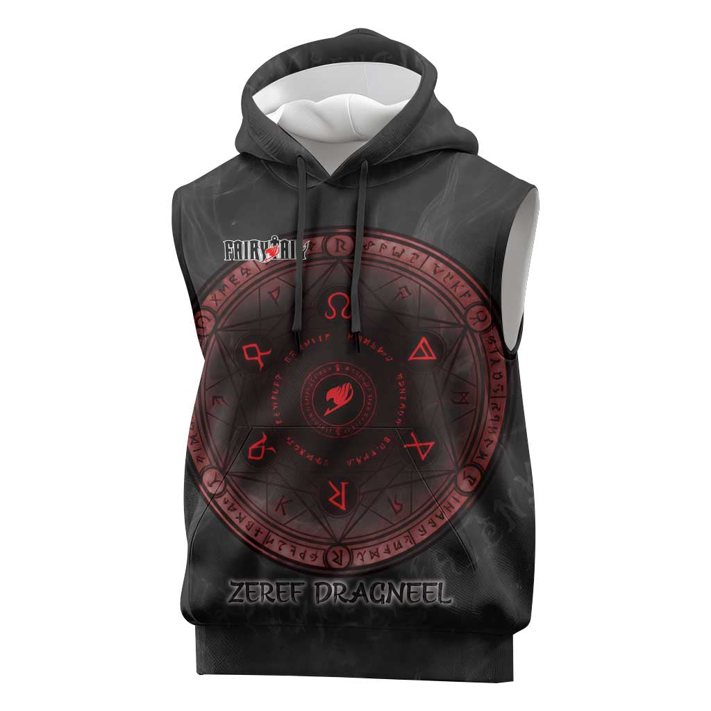 Zeref Dragneel Fairy Tail Sleeveless Hoodie Dark Magic Circle Design with E.N.D Demon Aesthetic