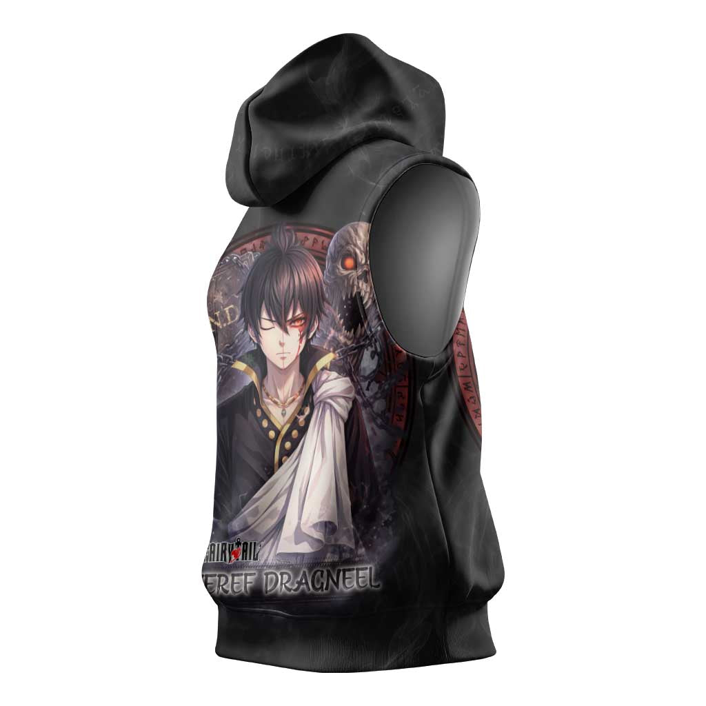 Zeref Dragneel Fairy Tail Sleeveless Hoodie Dark Magic Circle Design with E.N.D Demon Aesthetic