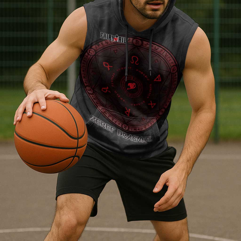 Zeref Dragneel Fairy Tail Sleeveless Hoodie Dark Magic Circle Design with E.N.D Demon Aesthetic