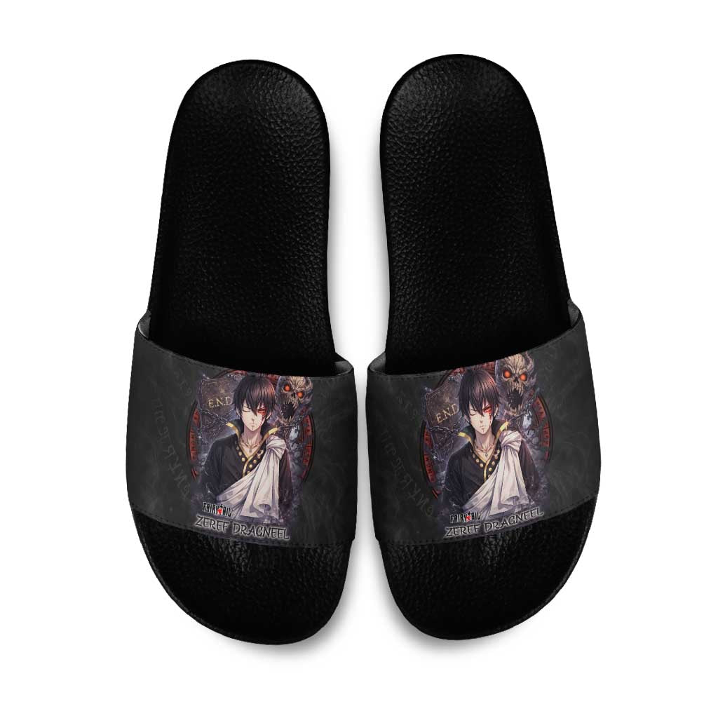 Zeref Dragneel Fairy Tail Slide Sandals Dark Magic Circle Design with E.N.D Demon Aesthetic