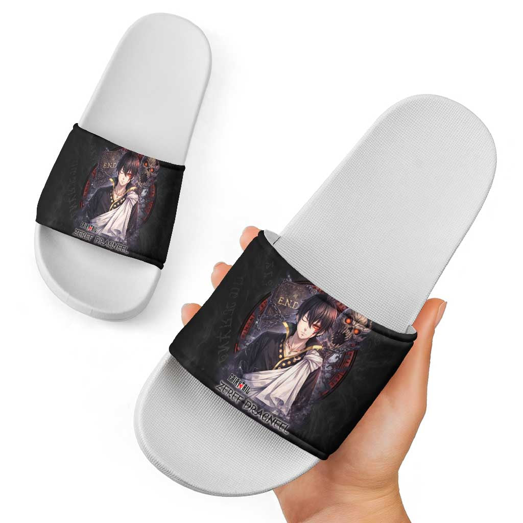Zeref Dragneel Fairy Tail Slide Sandals Dark Magic Circle Design with E.N.D Demon Aesthetic