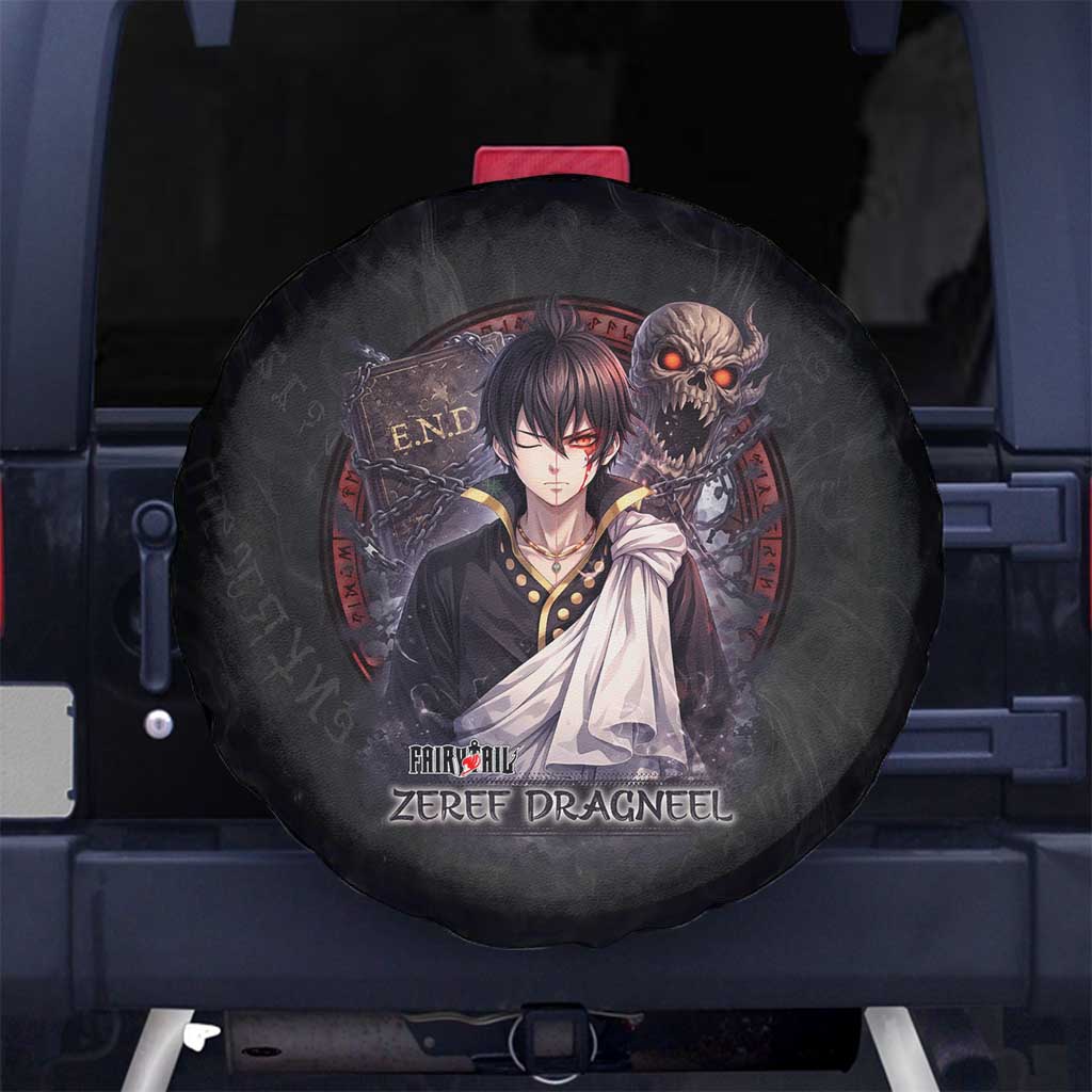 Zeref Dragneel Fairy Tail Spare Tire Cover Dark Magic Circle Design with E.N.D Demon Aesthetic