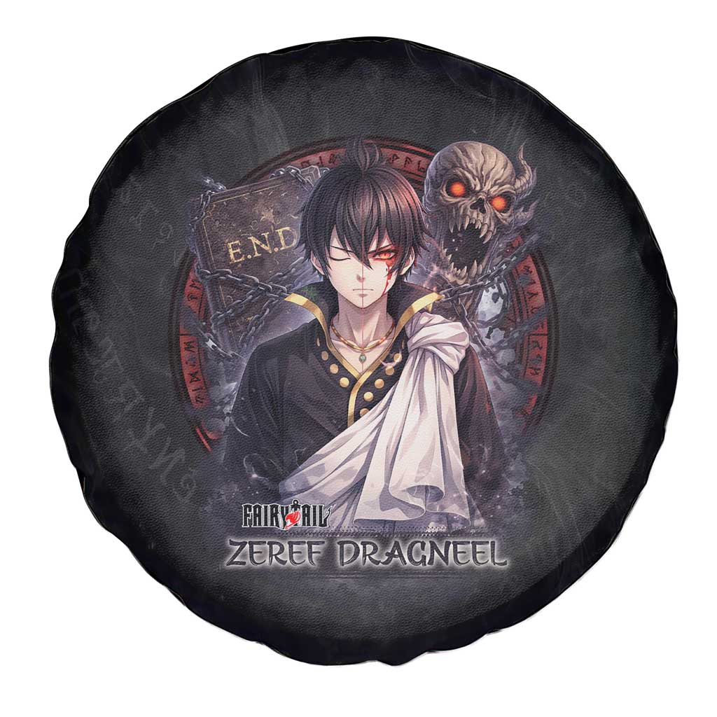 Zeref Dragneel Fairy Tail Spare Tire Cover Dark Magic Circle Design with E.N.D Demon Aesthetic