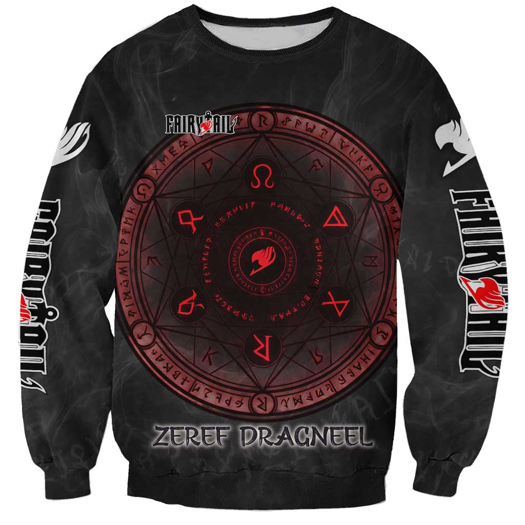 Zeref Dragneel Fairy Tail Sweatshirt Dark Magic Circle Design with E.N.D Demon Aesthetic