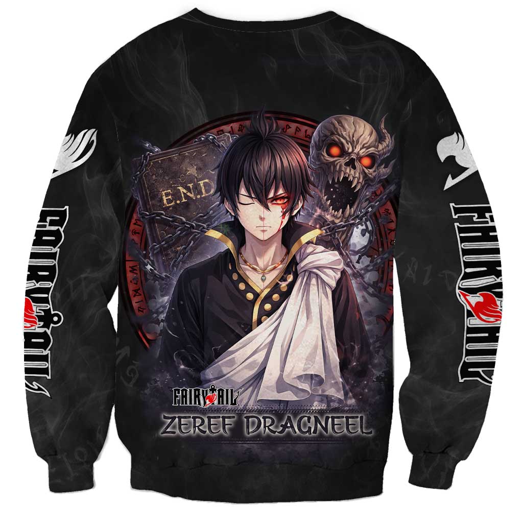 Zeref Dragneel Fairy Tail Sweatshirt Dark Magic Circle Design with E.N.D Demon Aesthetic