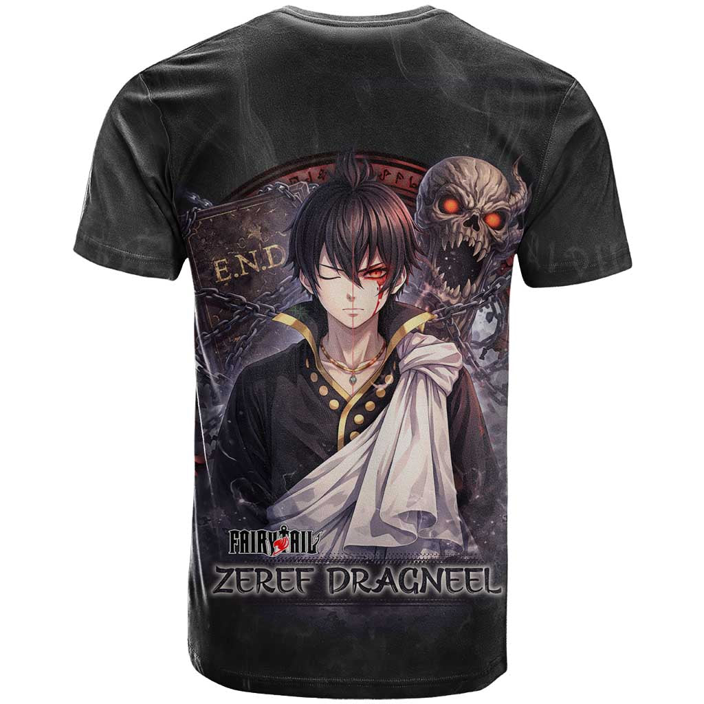 Zeref Dragneel Fairy Tail T Shirt Dark Magic Circle Design with E.N.D Demon Aesthetic