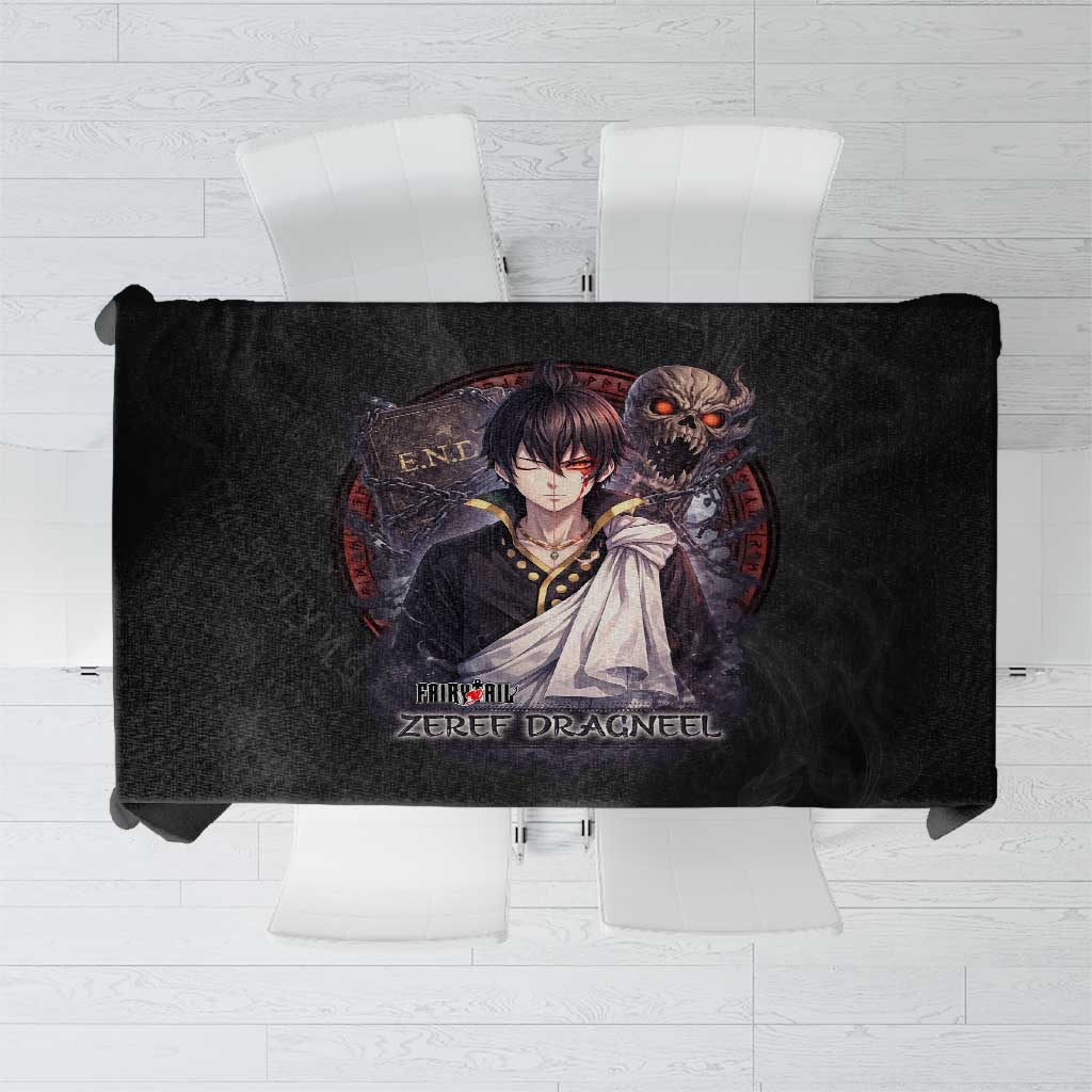 Zeref Dragneel Fairy Tail Tablecloth Dark Magic Circle Design with E.N.D Demon Aesthetic