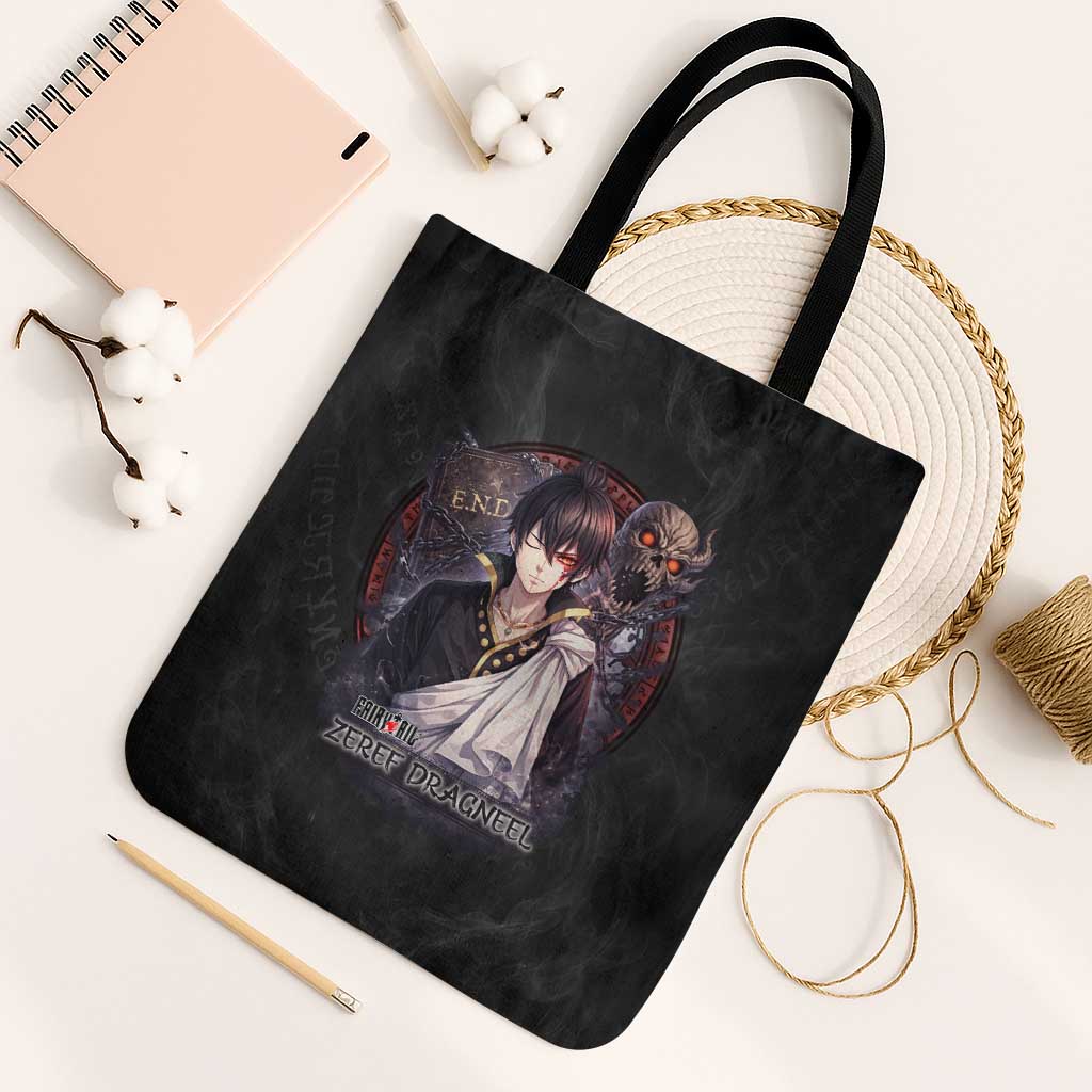 Zeref Dragneel Fairy Tail Tote Bag Dark Magic Circle Design with E.N.D Demon Aesthetic