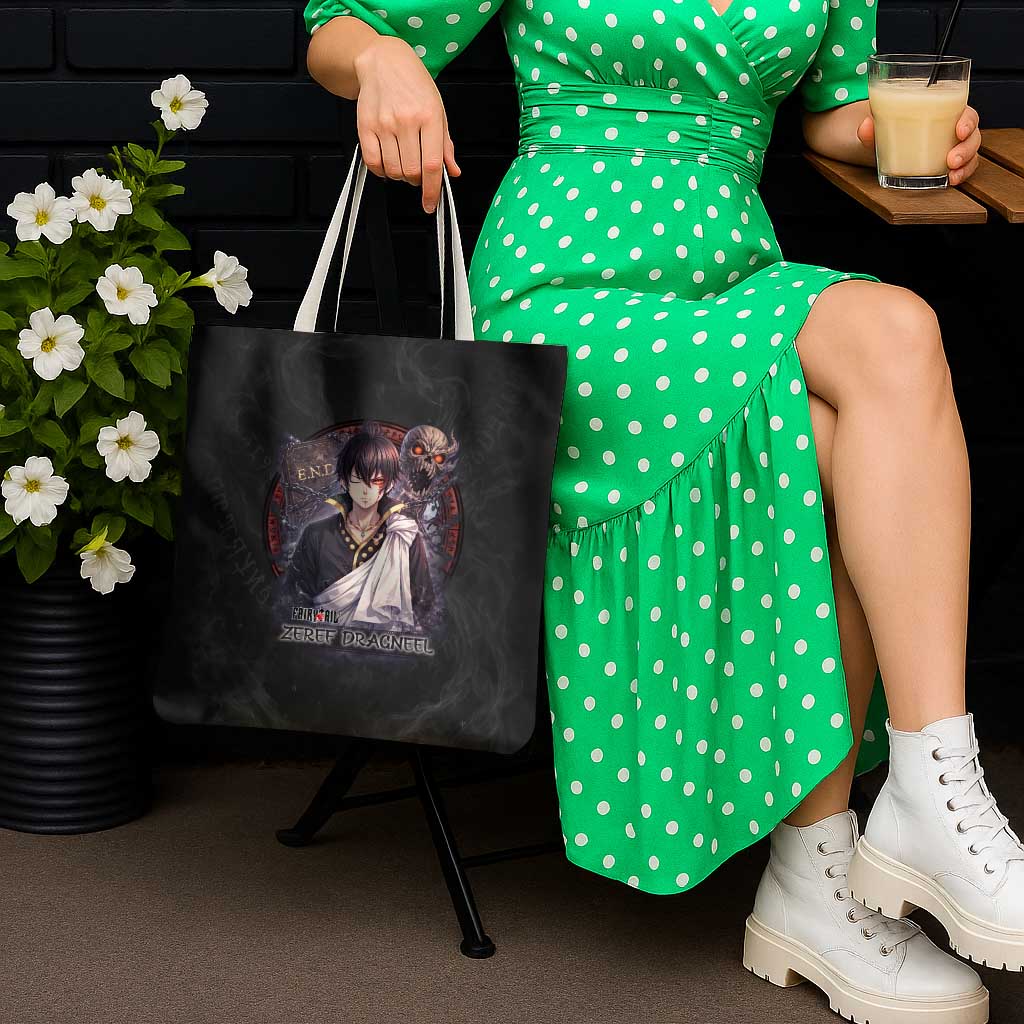 Zeref Dragneel Fairy Tail Tote Bag Dark Magic Circle Design with E.N.D Demon Aesthetic