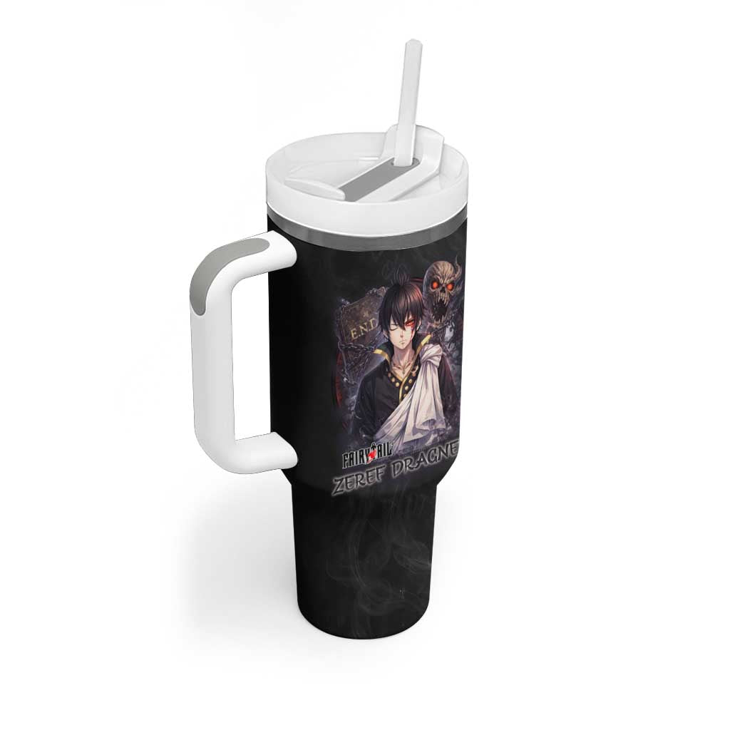 Zeref Dragneel Fairy Tail Tumbler With Handle Dark Magic Circle Design with E.N.D Demon Aesthetic
