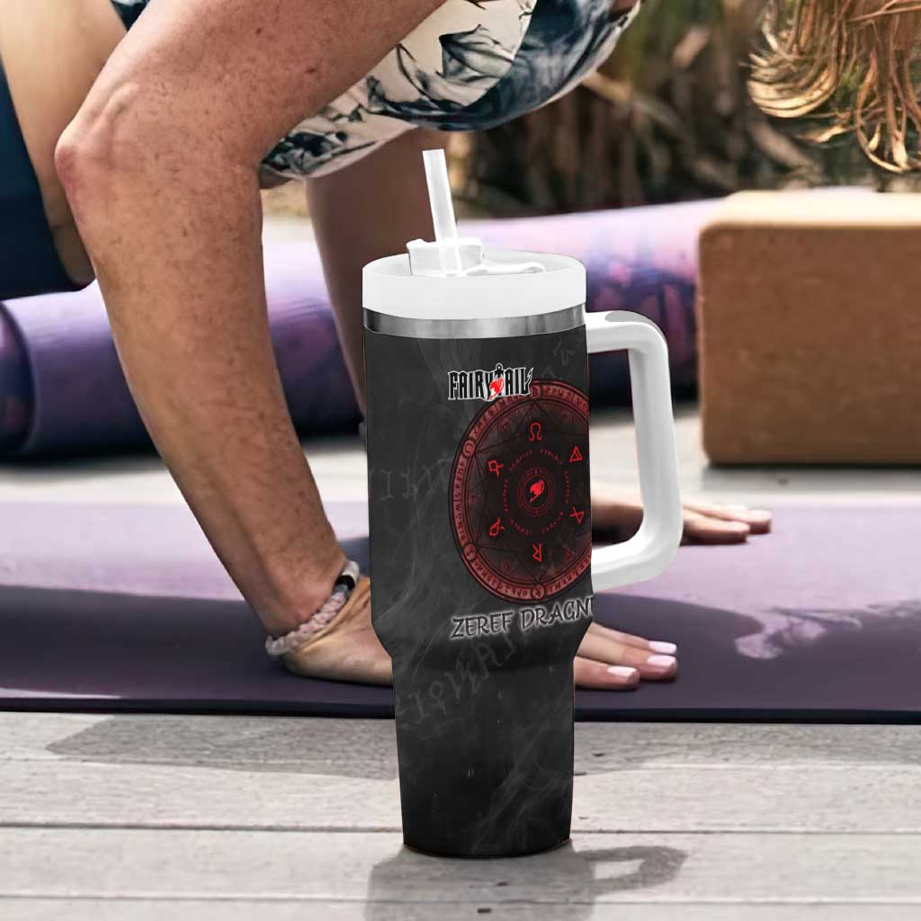 Zeref Dragneel Fairy Tail Tumbler With Handle Dark Magic Circle Design with E.N.D Demon Aesthetic