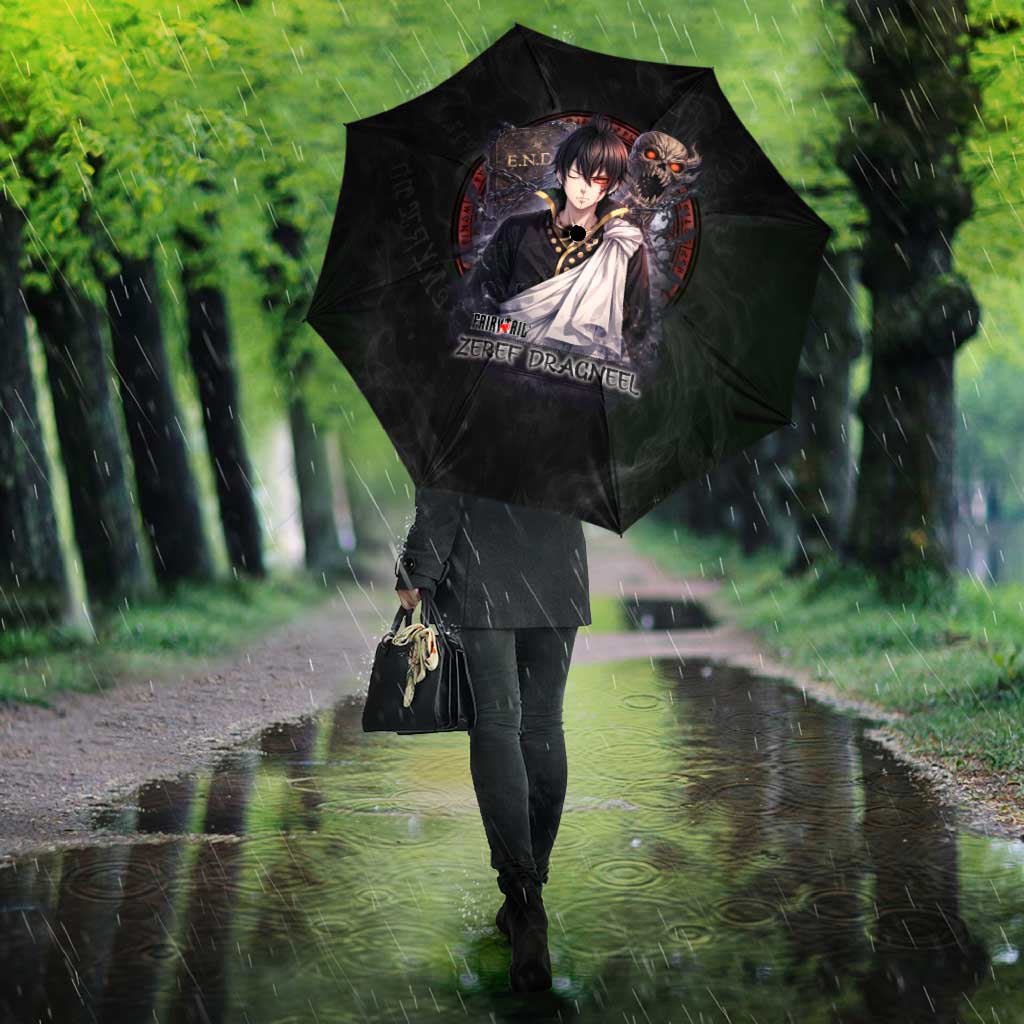 Zeref Dragneel Fairy Tail Umbrella Dark Magic Circle Design with E.N.D Demon Aesthetic