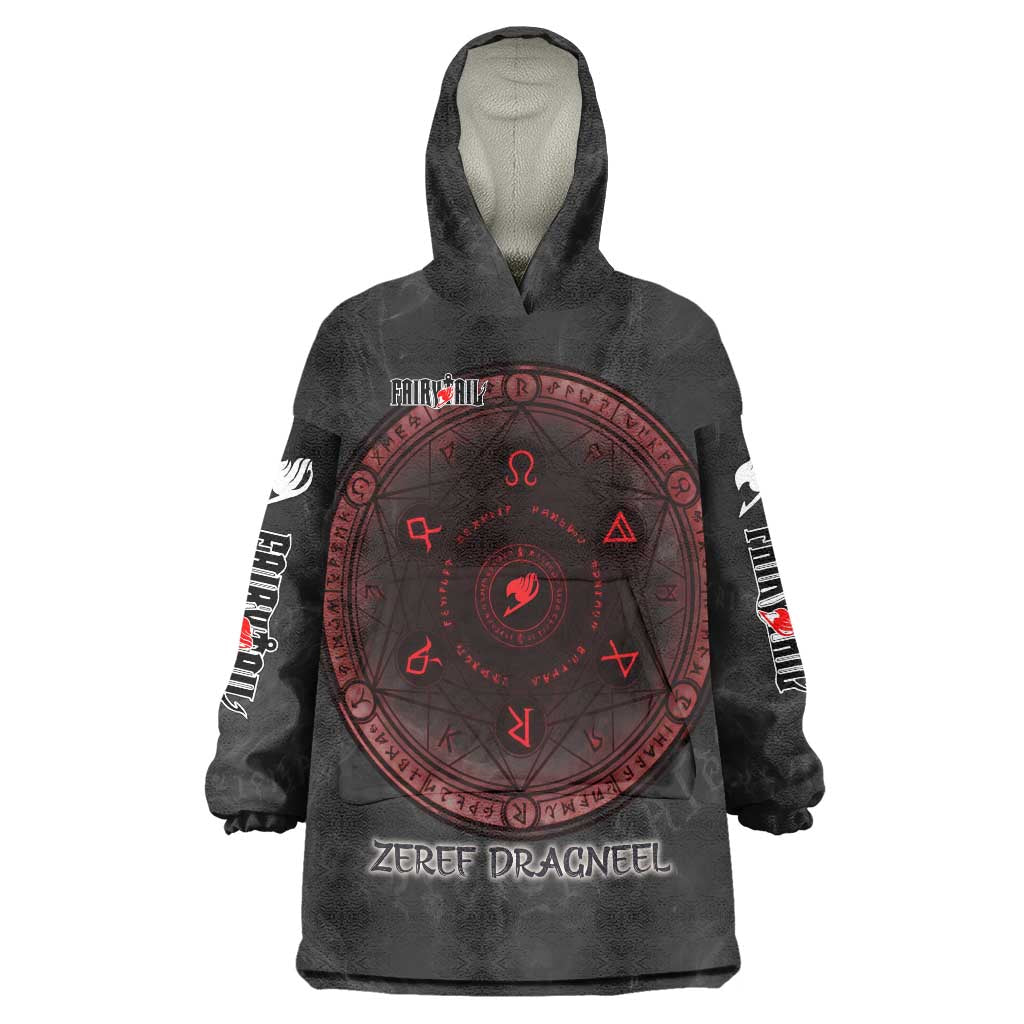 Zeref Dragneel Fairy Tail Wearable Blanket Hoodie Dark Magic Circle Design with E.N.D Demon Aesthetic