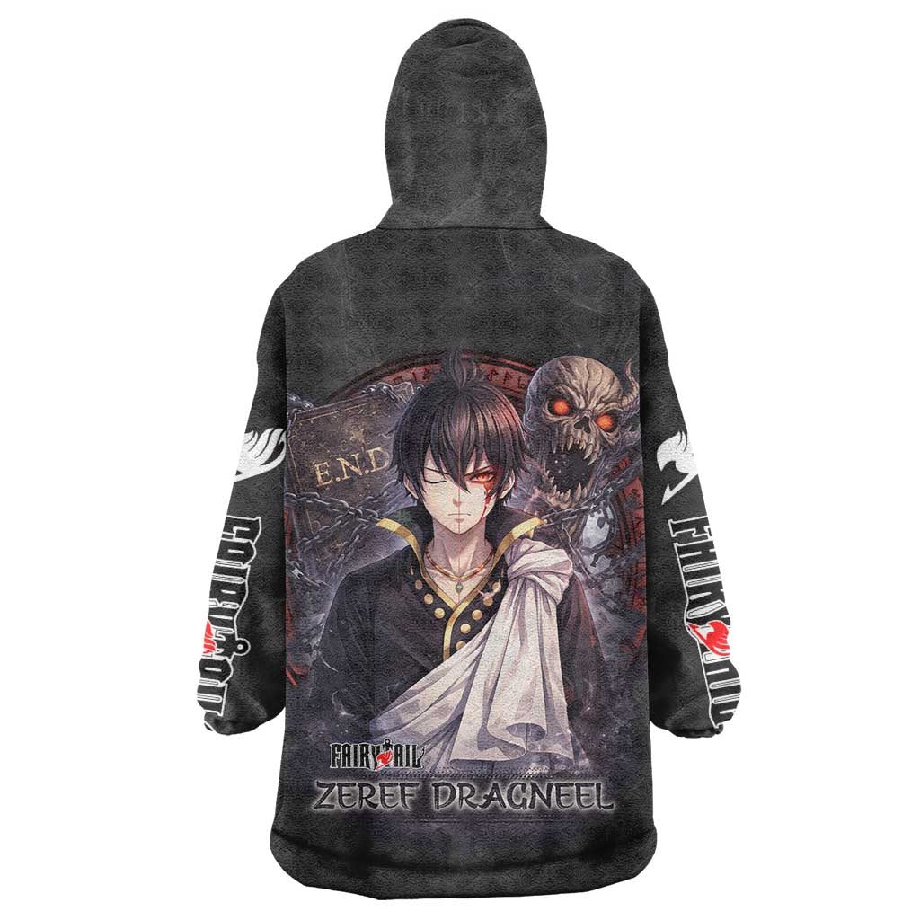 Zeref Dragneel Fairy Tail Wearable Blanket Hoodie Dark Magic Circle Design with E.N.D Demon Aesthetic