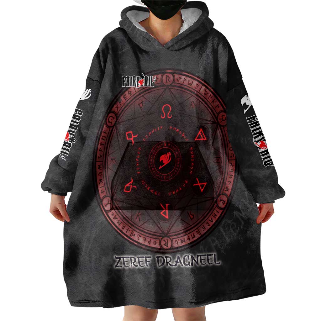 Zeref Dragneel Fairy Tail Wearable Blanket Hoodie Dark Magic Circle Design with E.N.D Demon Aesthetic