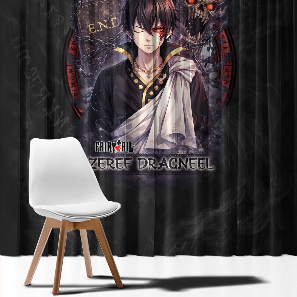 Zeref Dragneel Fairy Tail Window Curtain Dark Magic Circle Design with E.N.D Demon Aesthetic