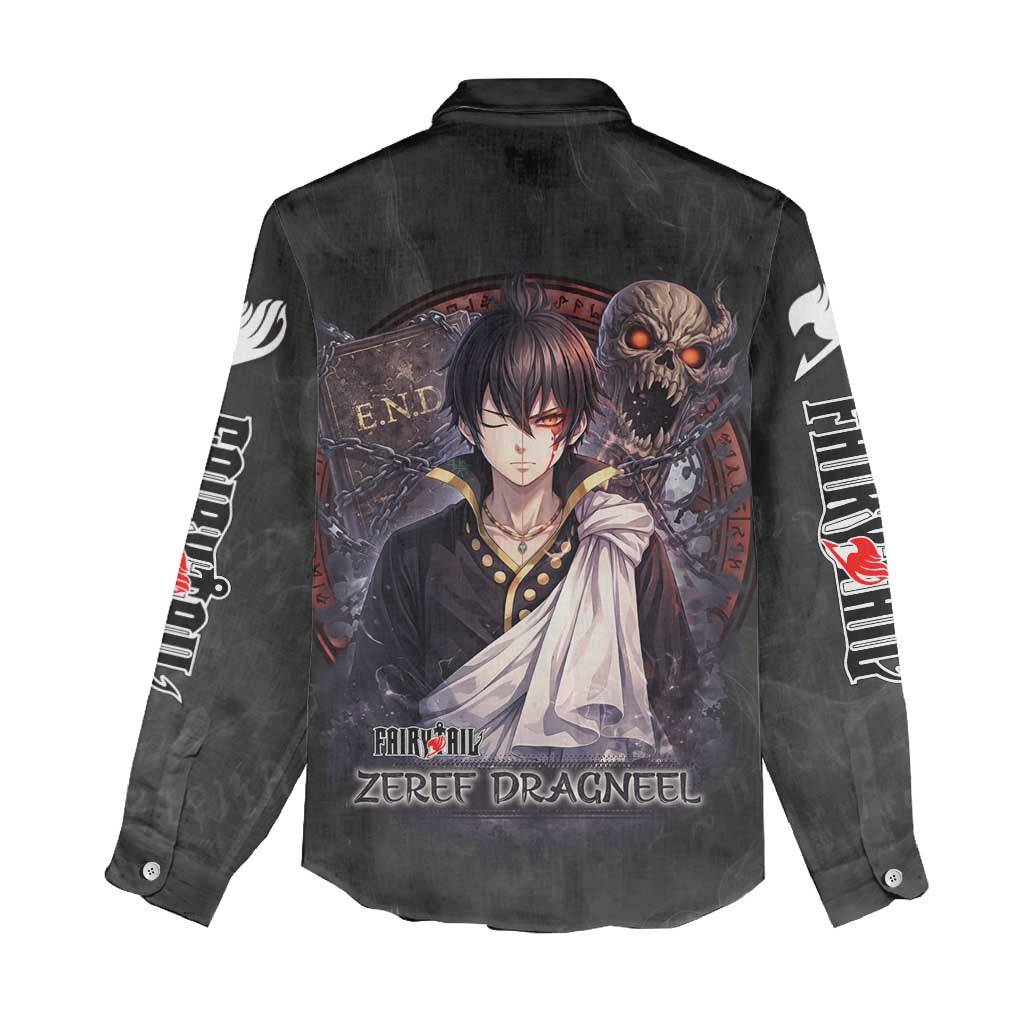 Zeref Dragneel Fairy Tail Women Casual Shirt Dark Magic Circle Design with E.N.D Demon Aesthetic