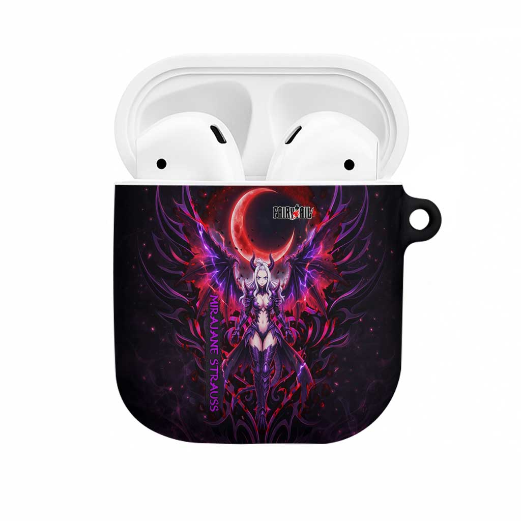 Mirajane Strauss Demon Form Fairy Tail AirPods Case Crimson Moon Demon Aesthetic with Gothic Purple Tribal Design