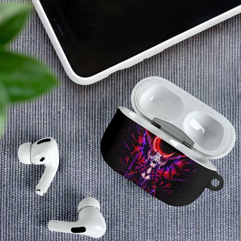 Mirajane Strauss Demon Form Fairy Tail AirPods Case Crimson Moon Demon Aesthetic with Gothic Purple Tribal Design