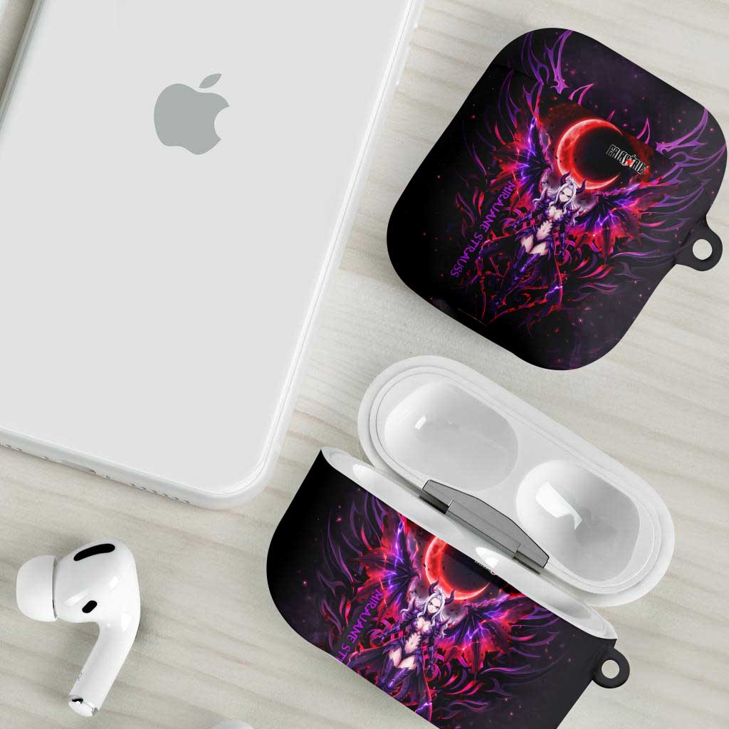 Mirajane Strauss Demon Form Fairy Tail AirPods Case Crimson Moon Demon Aesthetic with Gothic Purple Tribal Design