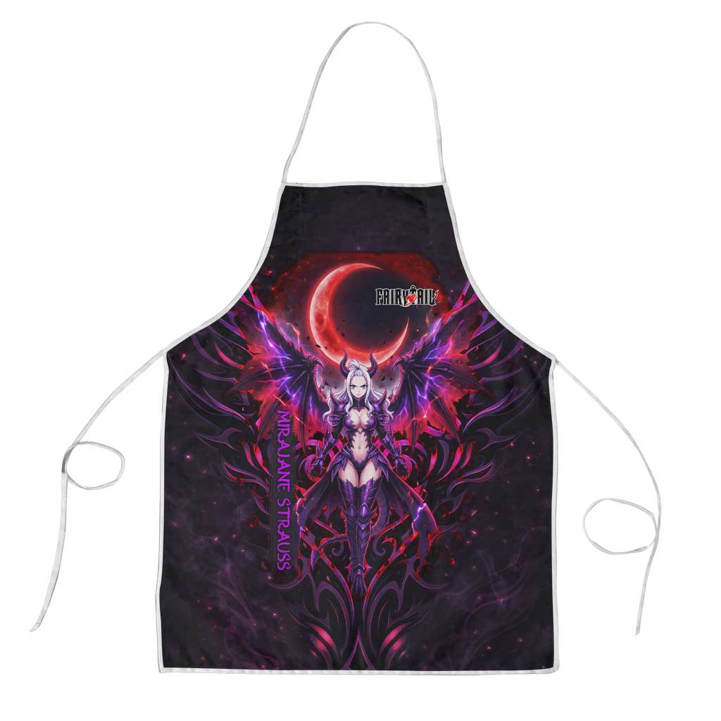 Mirajane Strauss Demon Form Fairy Tail Apron Crimson Moon Demon Aesthetic with Gothic Purple Tribal Design
