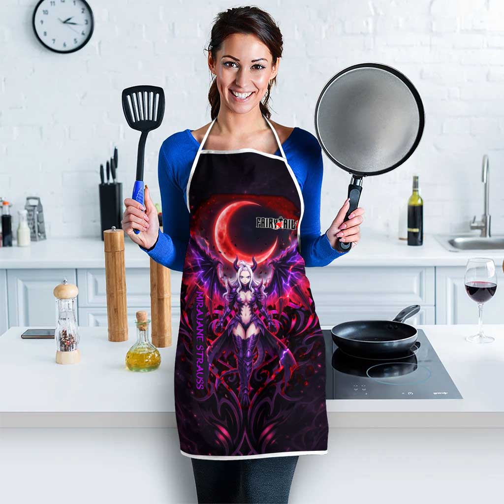 Mirajane Strauss Demon Form Fairy Tail Apron Crimson Moon Demon Aesthetic with Gothic Purple Tribal Design
