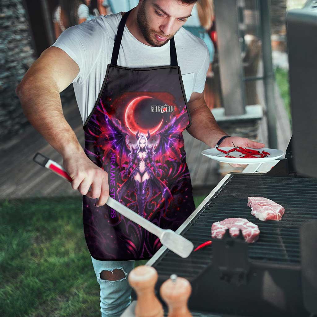 Mirajane Strauss Demon Form Fairy Tail Apron Crimson Moon Demon Aesthetic with Gothic Purple Tribal Design