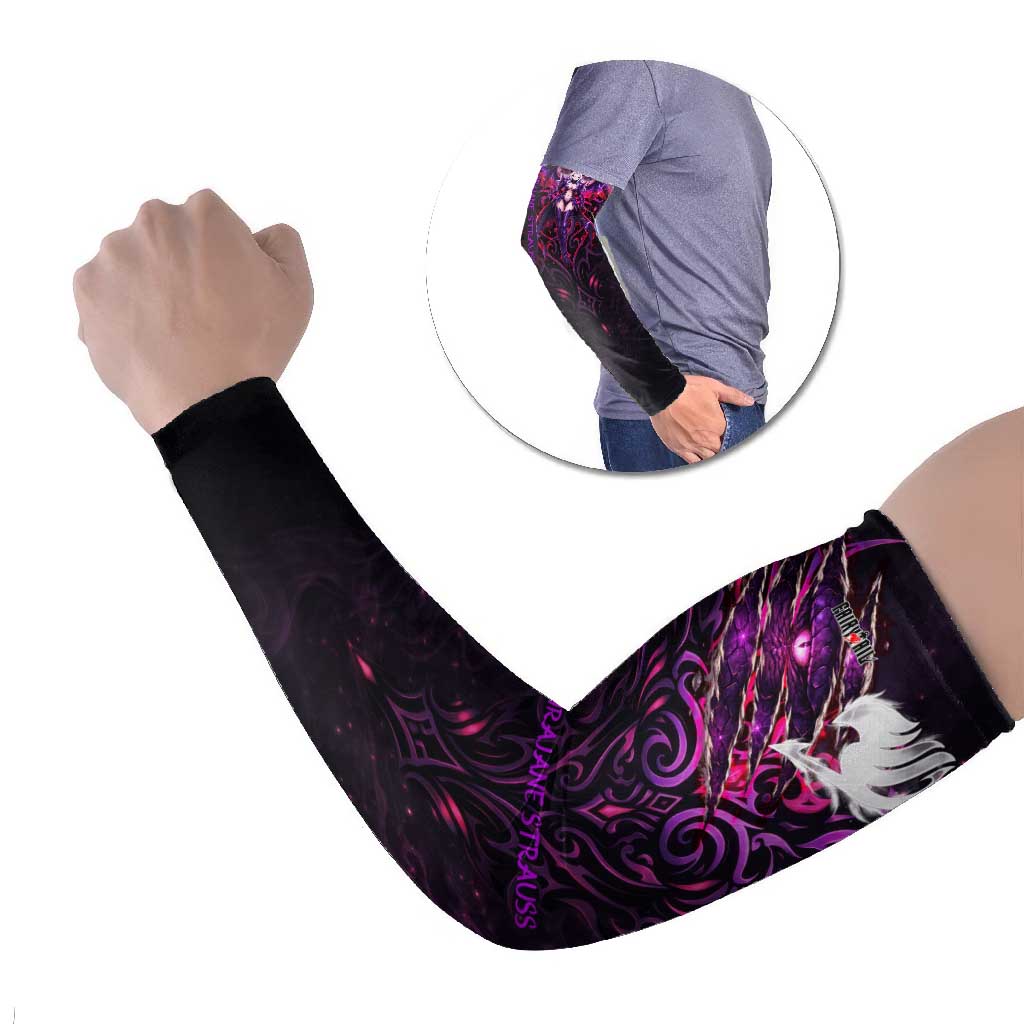 Mirajane Strauss Demon Form Fairy Tail Arm Sleeves Crimson Moon Demon Aesthetic with Gothic Purple Tribal Design