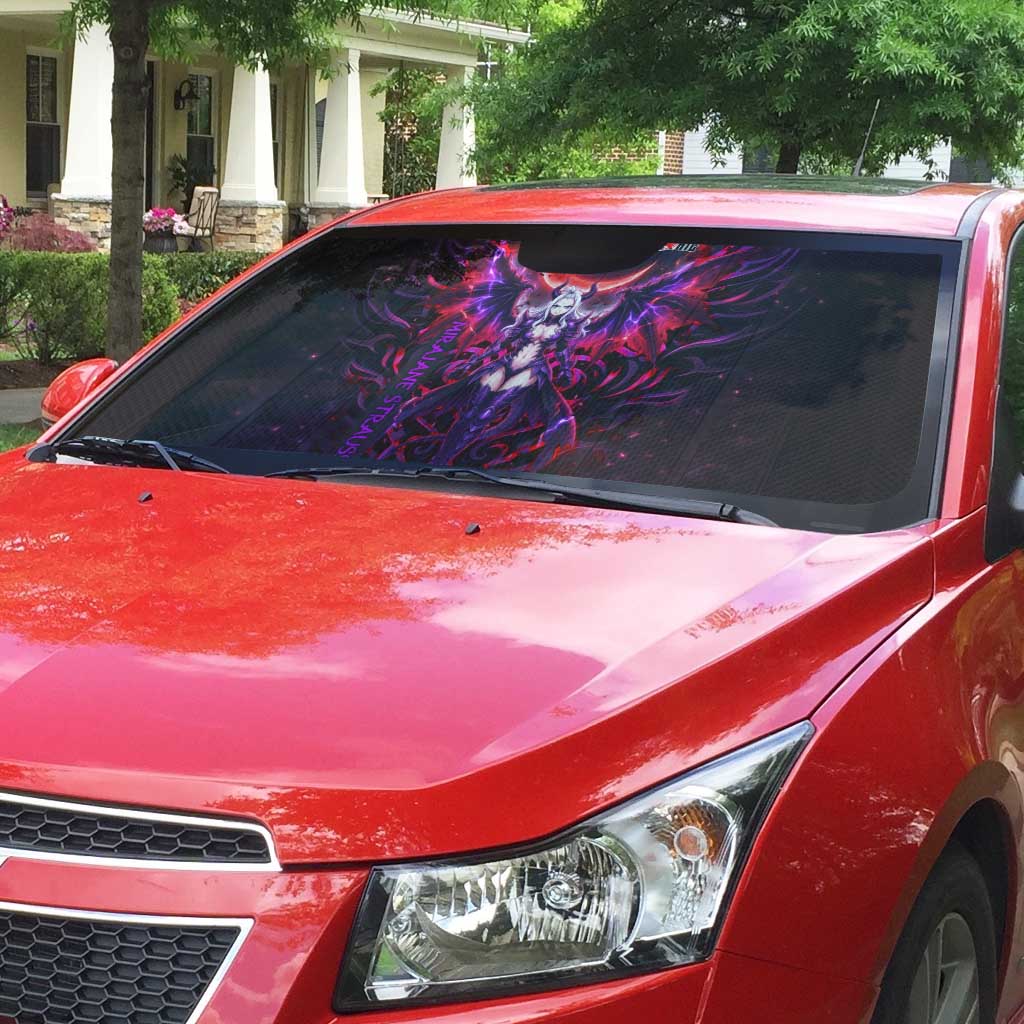 Mirajane Strauss Demon Form Fairy Tail Auto Sun Shade Crimson Moon Demon Aesthetic with Gothic Purple Tribal Design