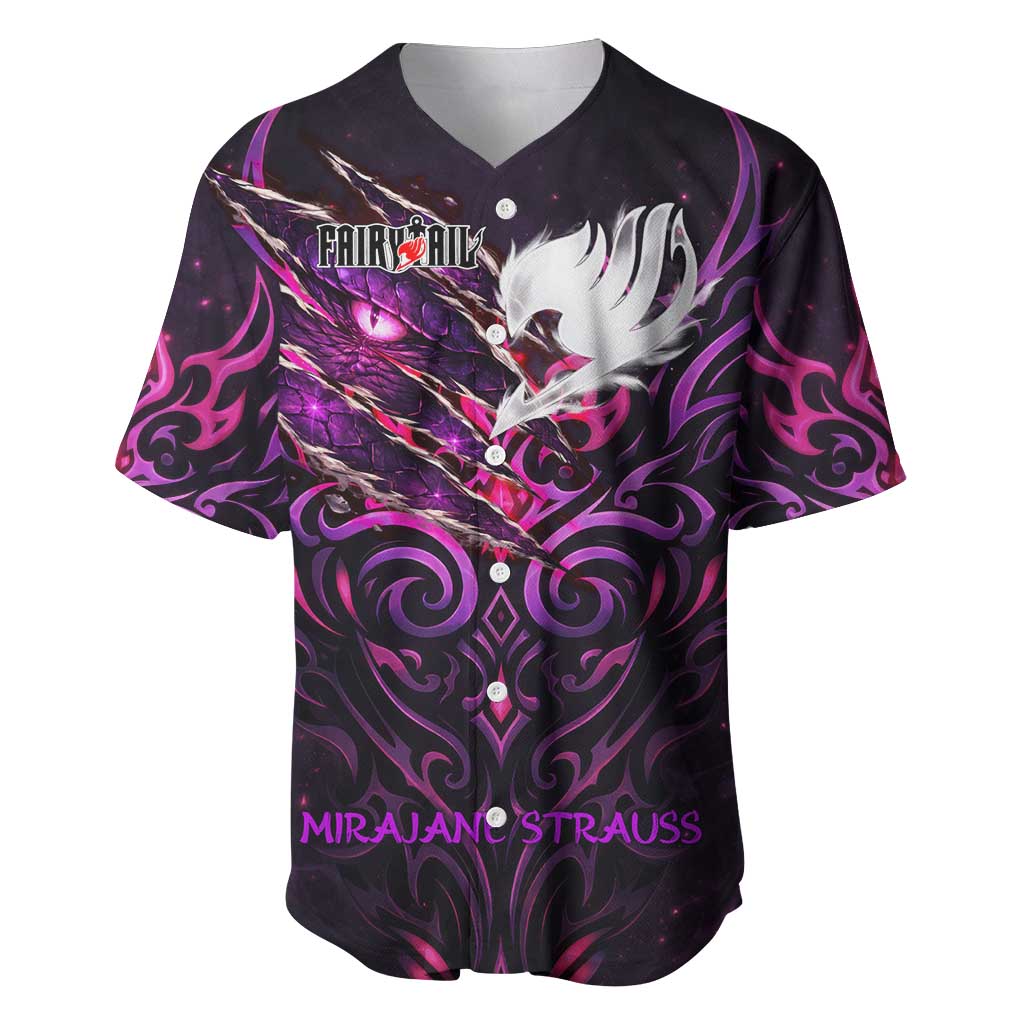 Mirajane Strauss Demon Form Fairy Tail Baseball Jersey Crimson Moon Demon Aesthetic with Gothic Purple Tribal Design