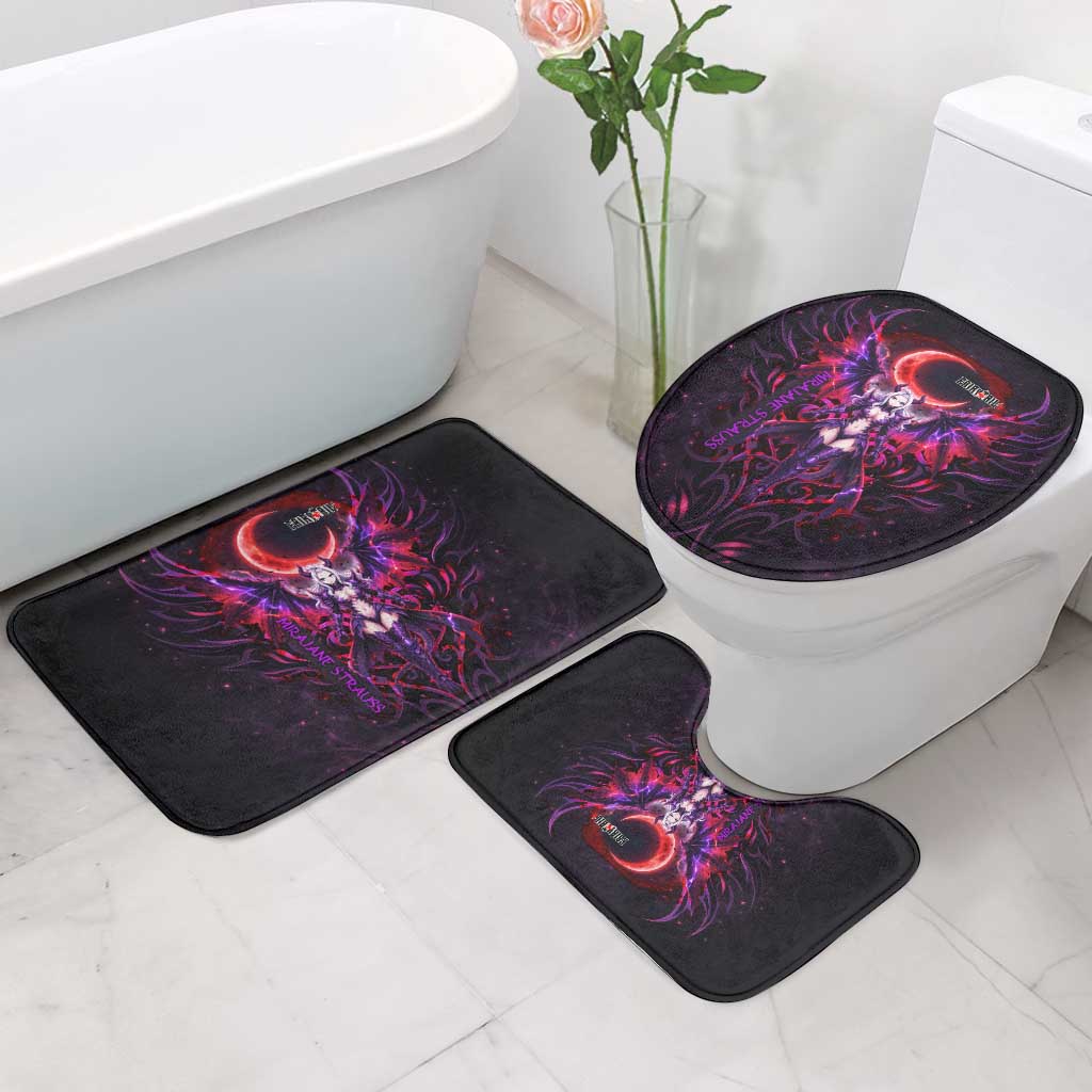 Mirajane Strauss Demon Form Fairy Tail Bathroom Set Crimson Moon Demon Aesthetic with Gothic Purple Tribal Design
