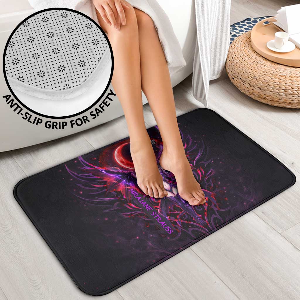 Mirajane Strauss Demon Form Fairy Tail Bathroom Set Crimson Moon Demon Aesthetic with Gothic Purple Tribal Design