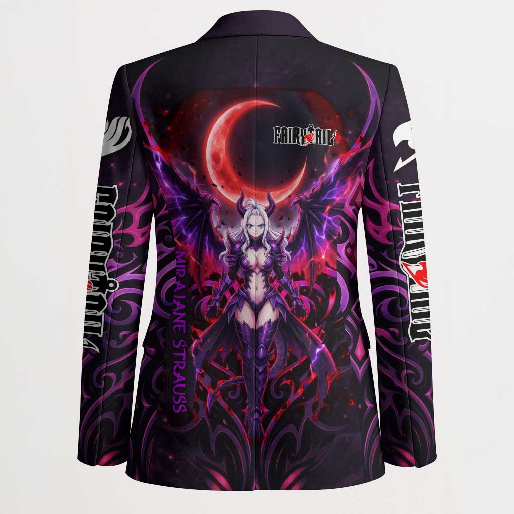 Mirajane Strauss Demon Form Fairy Tail Blazer Crimson Moon Demon Aesthetic with Gothic Purple Tribal Design