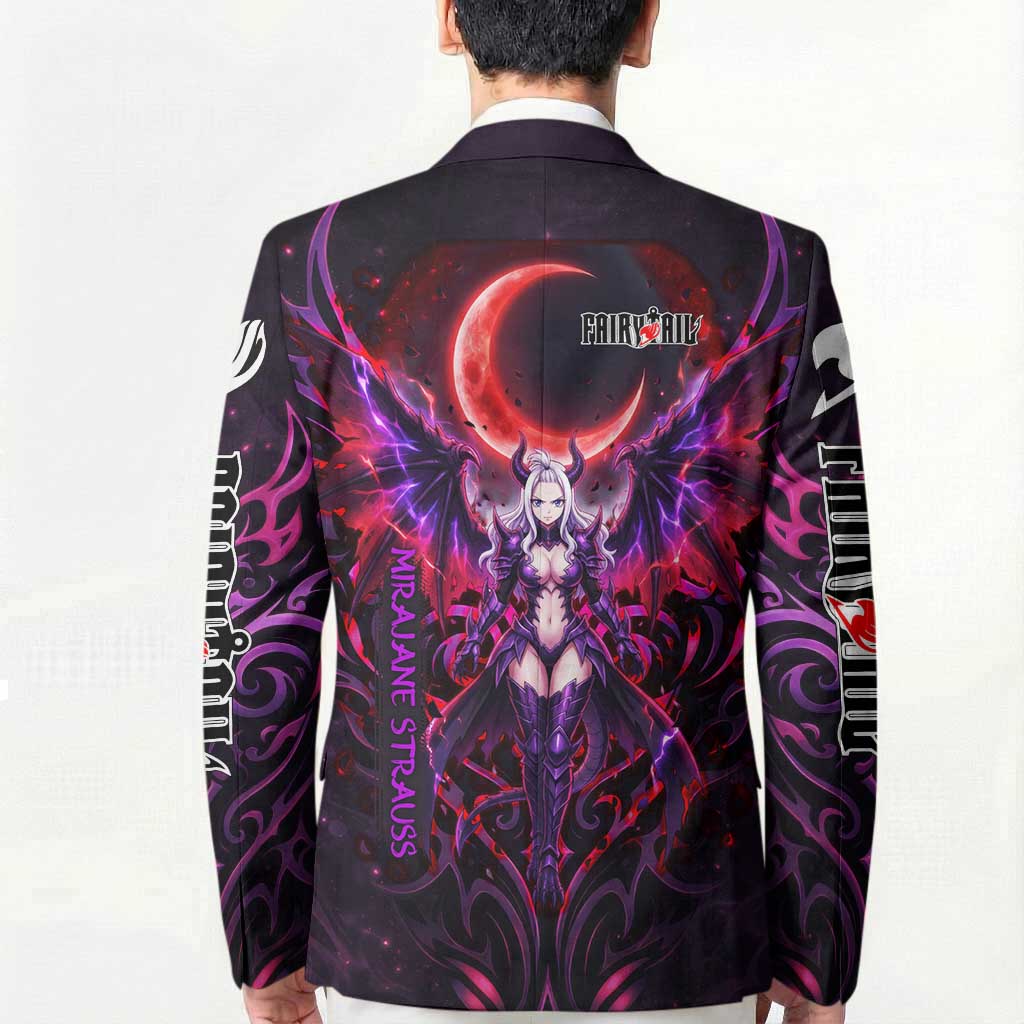 Mirajane Strauss Demon Form Fairy Tail Blazer Crimson Moon Demon Aesthetic with Gothic Purple Tribal Design