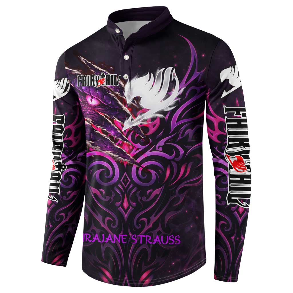 Mirajane Strauss Demon Form Fairy Tail Button Sweatshirt Crimson Moon Demon Aesthetic with Gothic Purple Tribal Design