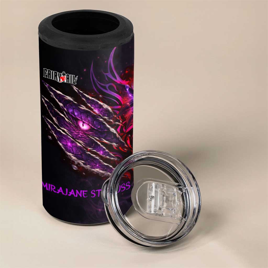Mirajane Strauss Demon Form Fairy Tail 4 in 1 Can Cooler Tumbler Crimson Moon Demon Aesthetic with Gothic Purple Tribal Design