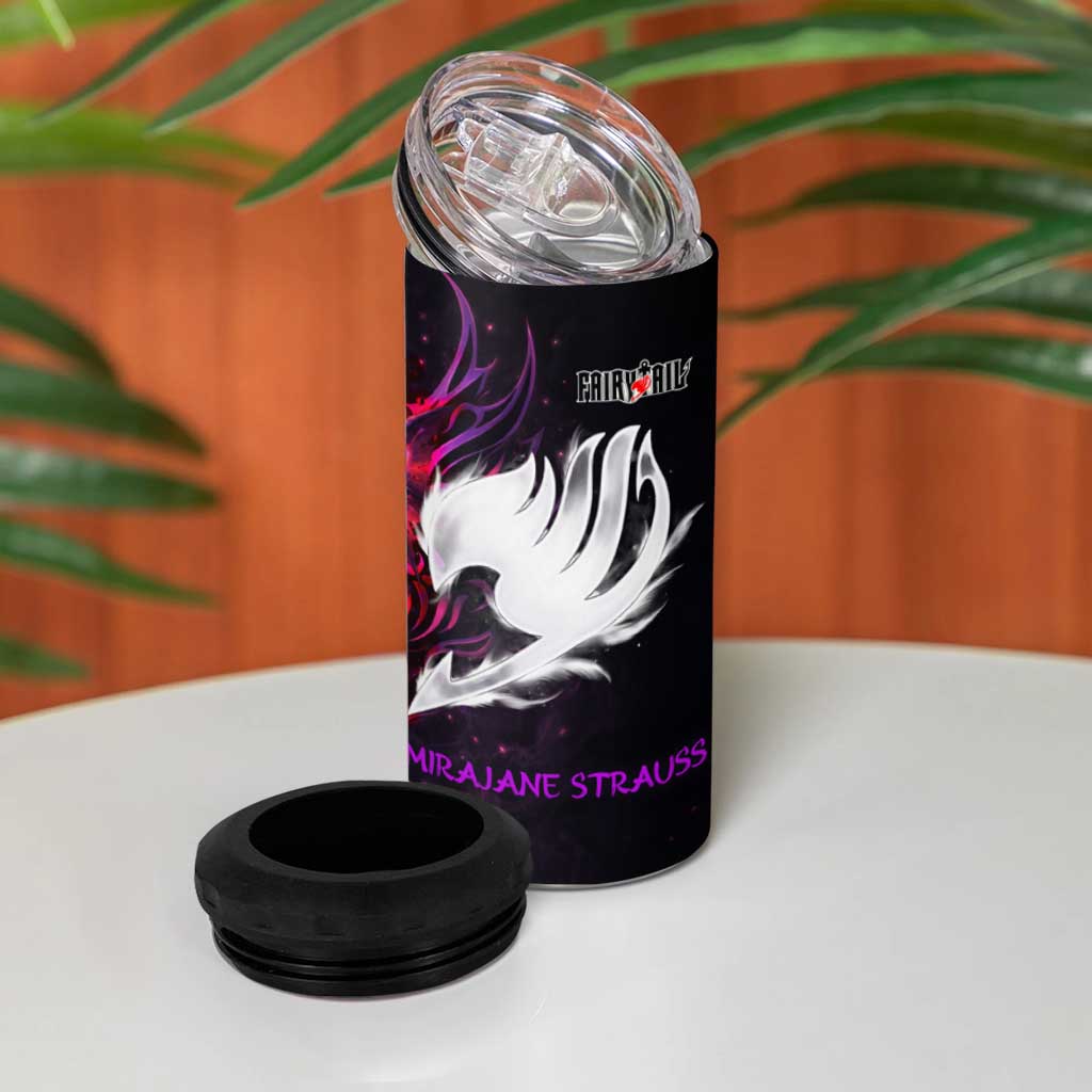 Mirajane Strauss Demon Form Fairy Tail 4 in 1 Can Cooler Tumbler Crimson Moon Demon Aesthetic with Gothic Purple Tribal Design