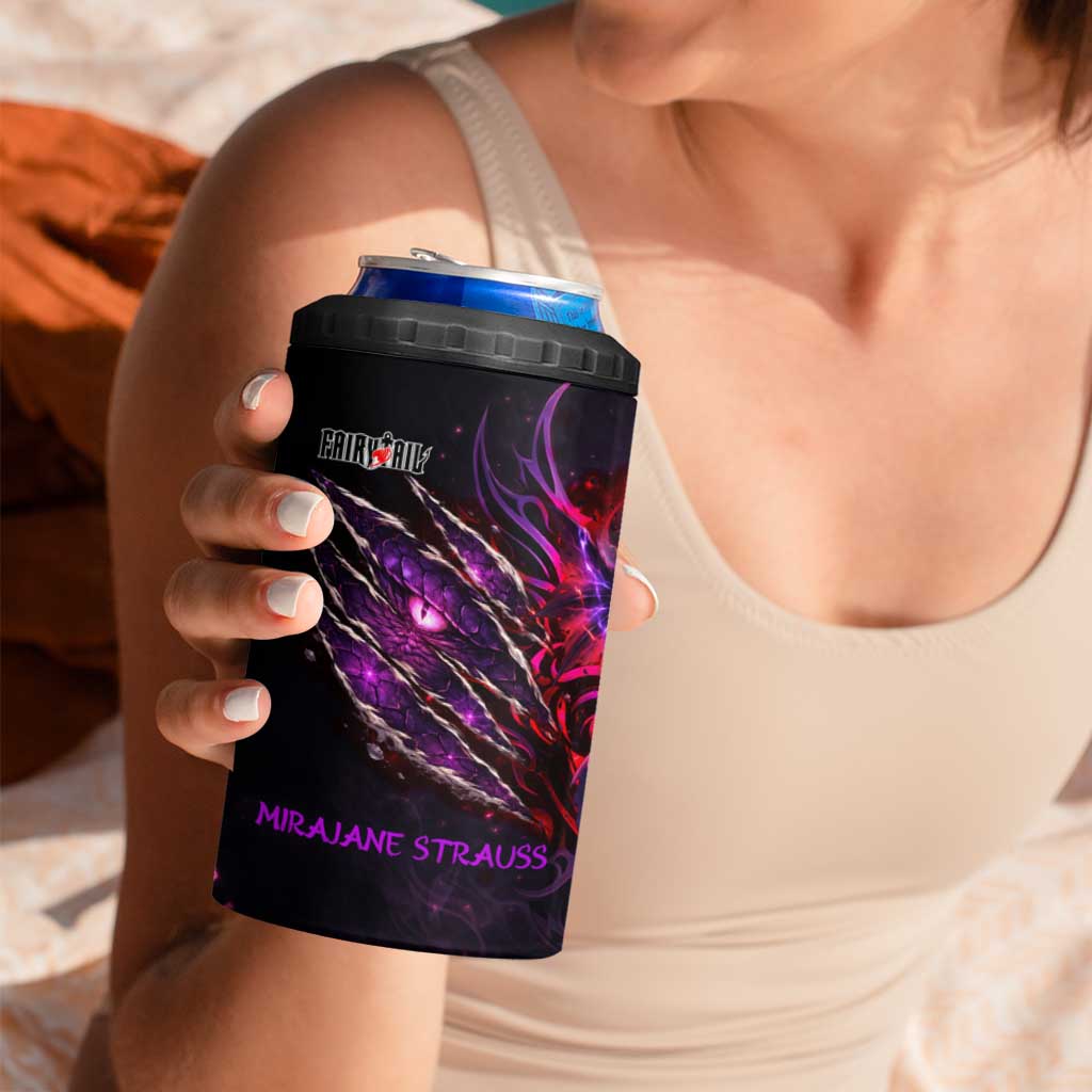 Mirajane Strauss Demon Form Fairy Tail 4 in 1 Can Cooler Tumbler Crimson Moon Demon Aesthetic with Gothic Purple Tribal Design