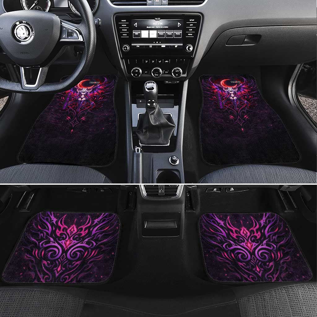 Mirajane Strauss Demon Form Fairy Tail Car Mats Crimson Moon Demon Aesthetic with Gothic Purple Tribal Design