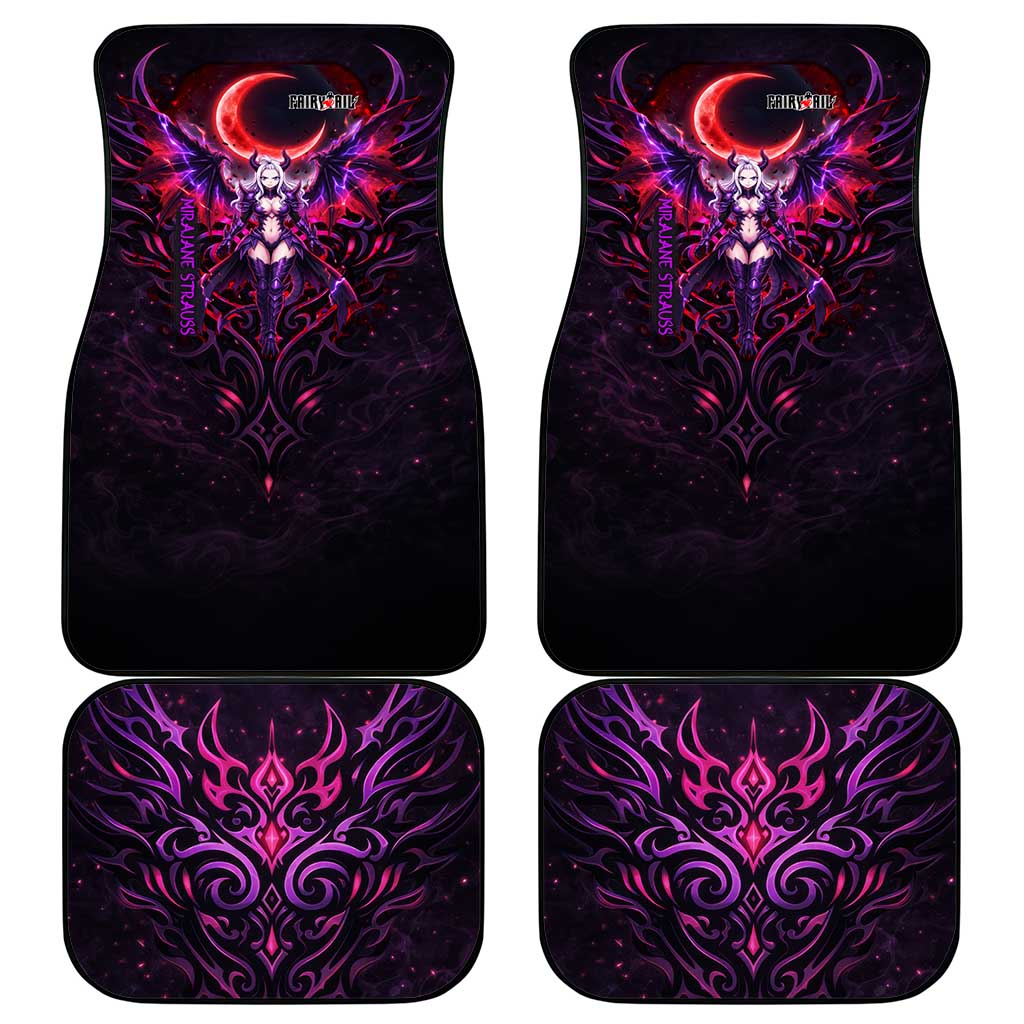 Mirajane Strauss Demon Form Fairy Tail Car Mats Crimson Moon Demon Aesthetic with Gothic Purple Tribal Design