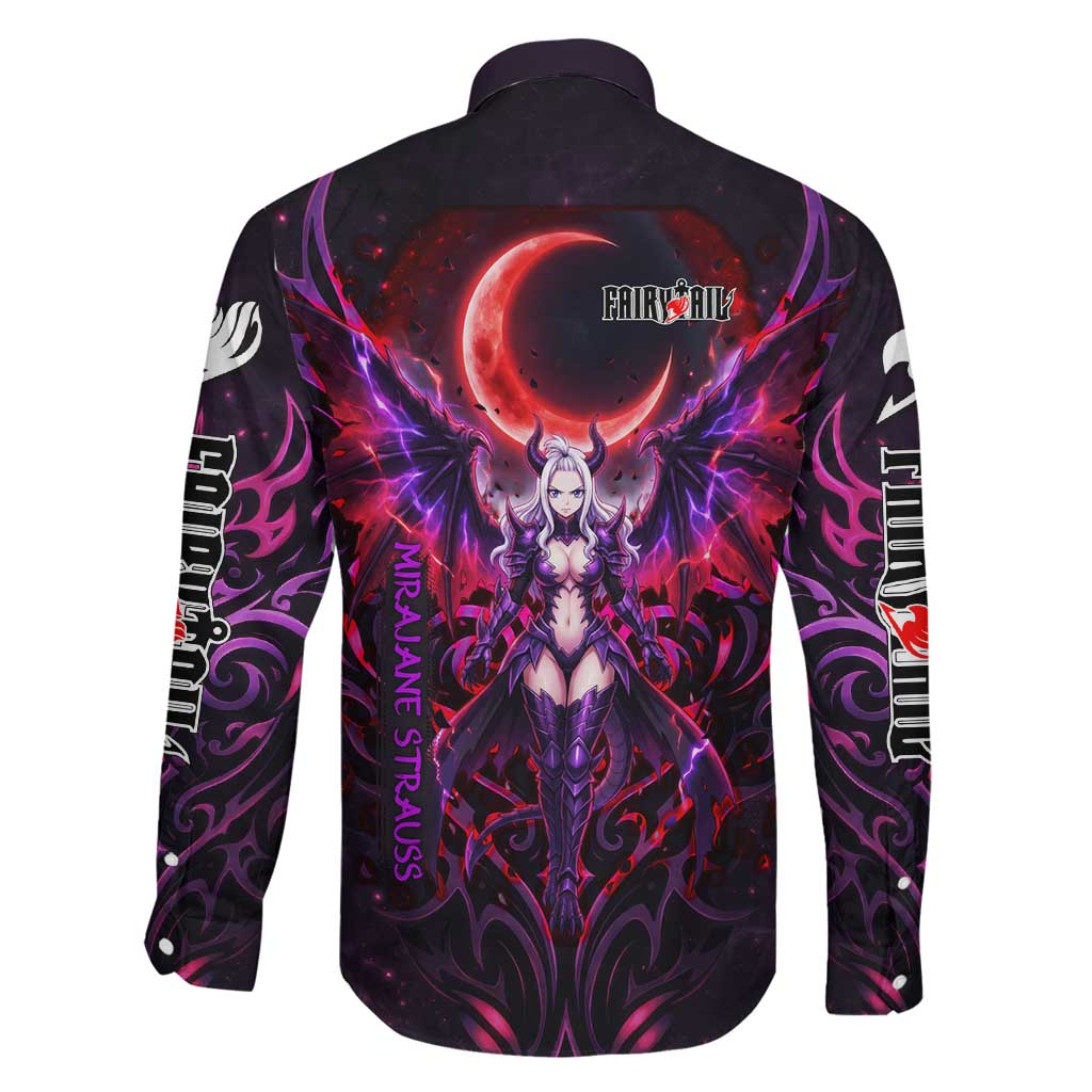 Mirajane Strauss Demon Form Fairy Tail Family Matching Mermaid Dress and Hawaiian Shirt Crimson Moon Demon Aesthetic with Gothic Purple Tribal Design