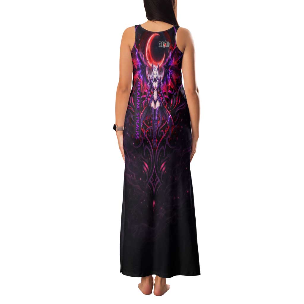 Mirajane Strauss Demon Form Fairy Tail Family Matching Tank Maxi Dress and Hawaiian Shirt Crimson Moon Demon Aesthetic with Gothic Purple Tribal Design